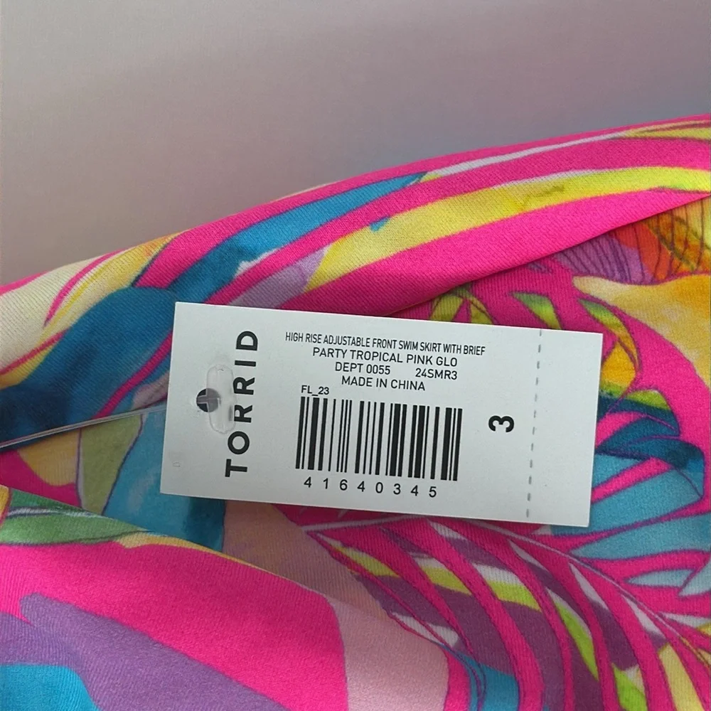 torrid Pink Multi Swirl Swim Skirt
